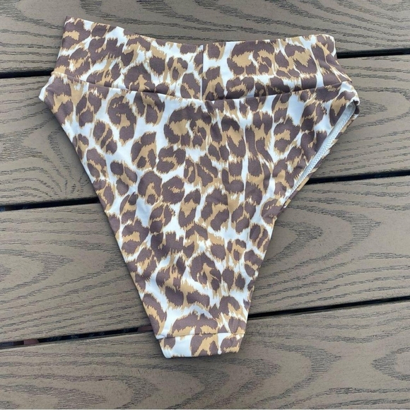 Aerie Brown and White Animal Print Bikini Bottom - Picture 5 of 6